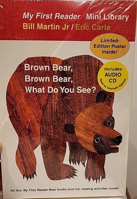 MY FIRST READER MINI LIBRARY By Bill Martin/Eric Carle (4 Books CD & Poster){M5}