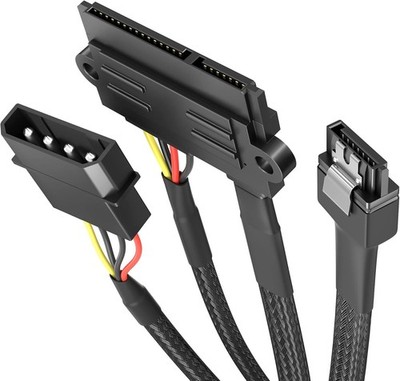 30cm SATA Power to Molex & 60cm SATA 3 Data Cable, 6 Gbit/s
