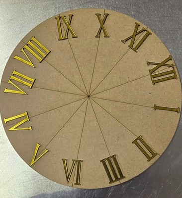Vintage Uhr römische Ziffern Zahlen 35mm Ziffern - Laser Cut Metallics