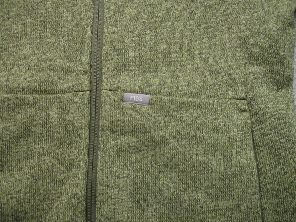 Chaqueta FIGS para mujer mediana verde polar cremallera completa suéter tejido exfoliante médico Foto 2 de 4