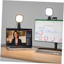 Upgraded Ring Light for Laptop, Monitor, Desk Phone Eye-Caring Black 1 Pack