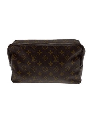 LOUIS VUITTON Trousse Toilette 28 Monogram Canvas BRW PVC BRW From Japan