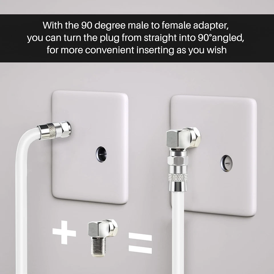 Flexible 15 Ft RG6 Coaxial Cable Set with Ties & Clips for  Streaming - Image 4 of 4