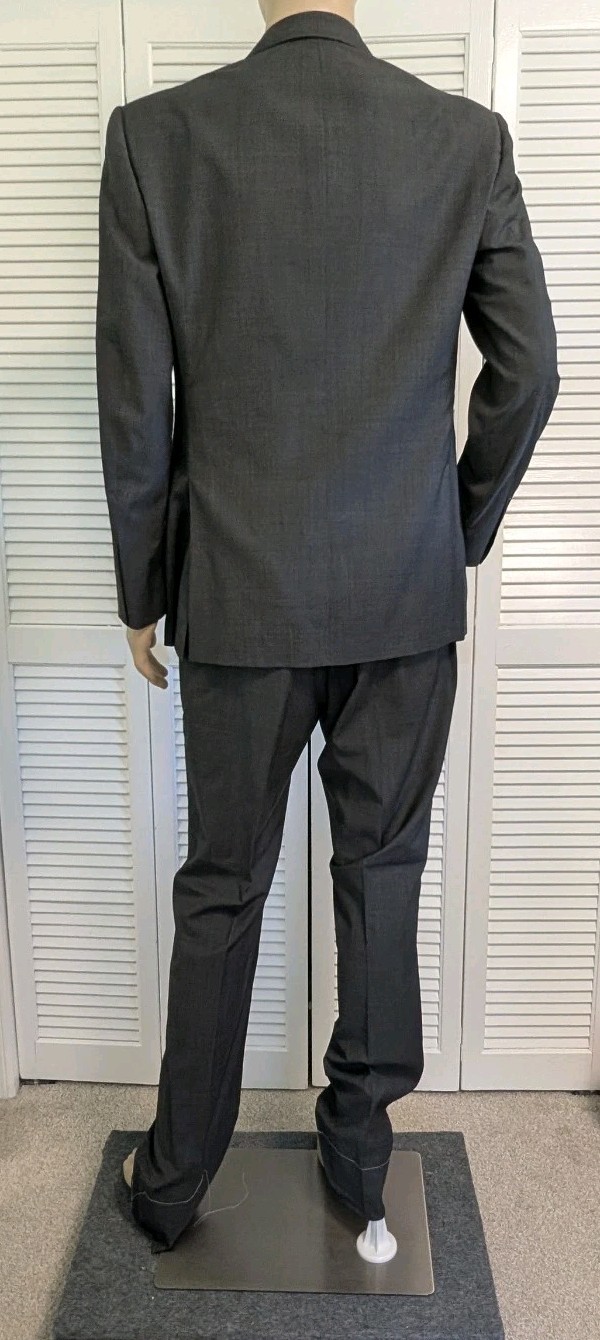 Ralph Lauren Purple Label Hand Tailored Gray Suit Wool 35W 42R Micro Pattern image 4