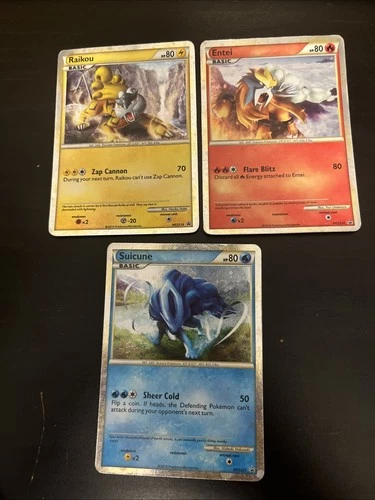 Raikou HGSS19 Entei HGSS20 Suicune HGSS21 DMG Holo Heartgold & Soulsilver Promo