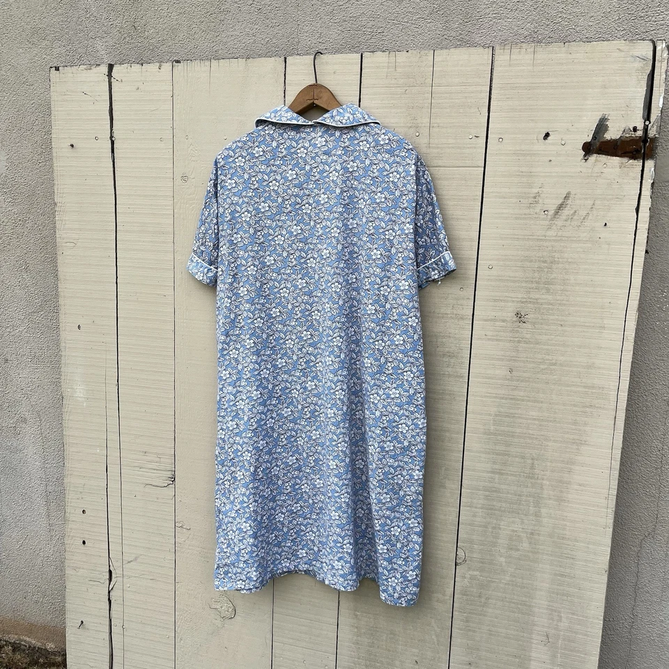 Vestido Vintage Estampado Floral Abotonado Tareas Cambio con Bolsillos Talla Grande Foto 3 de 4