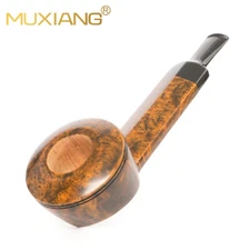 MUXIANG Handmade Briar Pot Pipe Wooden Freehand Tobacco Pipe Smooth Finished