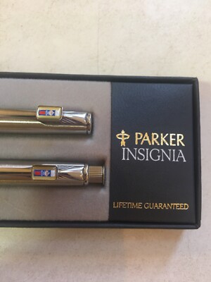 Parker Insignia Stainless Steel Ballpoint Pen & Pencil Set New In Box ...