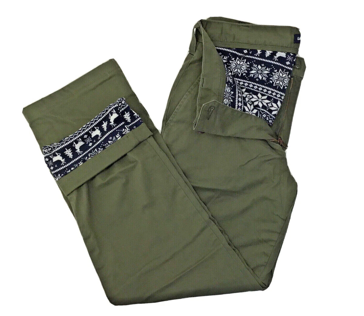 Lands end flannel lined best sale pants