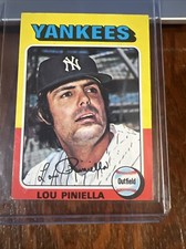 Lou Piniella 1975 Topps Mini Baseball Card #217 New York Yankees EX Range