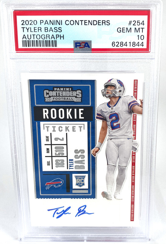 TYLER BASS 2020 Contenders Football Rookie Auto RC PSA 10
