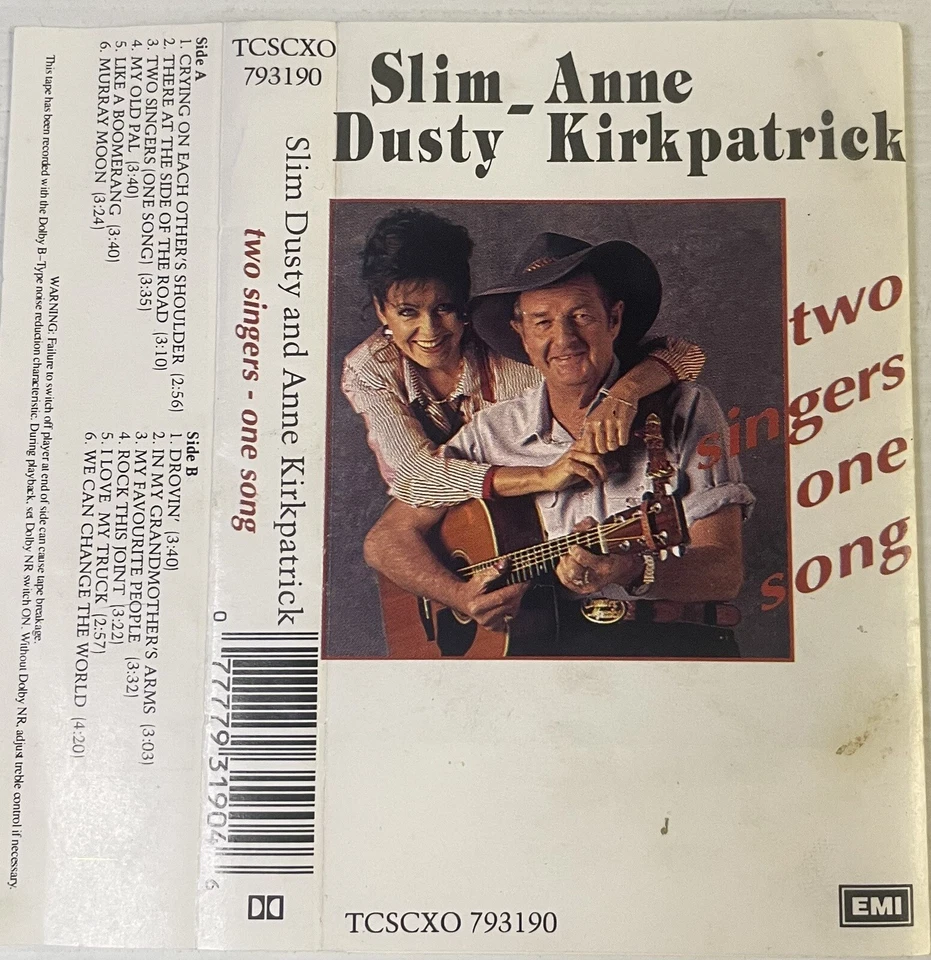 Slim Dusty Two Singers One Song Music Cassette Tape TCSCXO 79319 EMI 1989 - Image 4 of 4