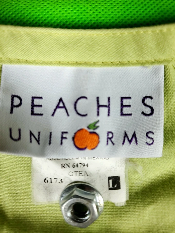 Peaches Amarillo Claro Verde Mujer Manga Larga Botones Exfoliante Chaqueta Talla XL Foto 2 de 4