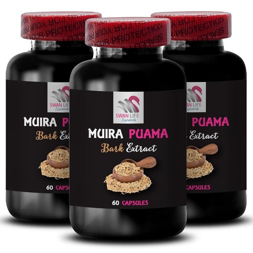 Energy Maximizer - MUIRA PUAMA BARK EXTRACT - Mood Uplifter 3 Flaschen 180 Kapseln