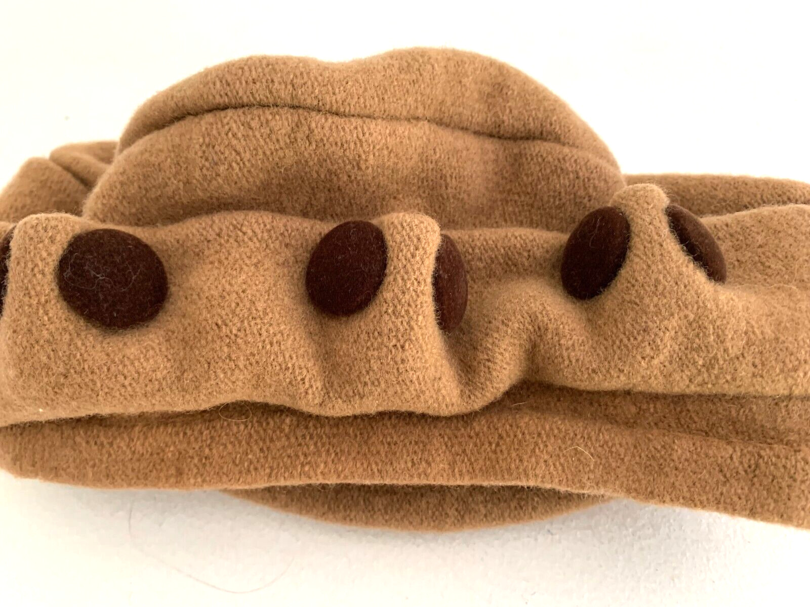 Solid Brown Hat 100% Wool Cloche Packable Velvet … - image 4