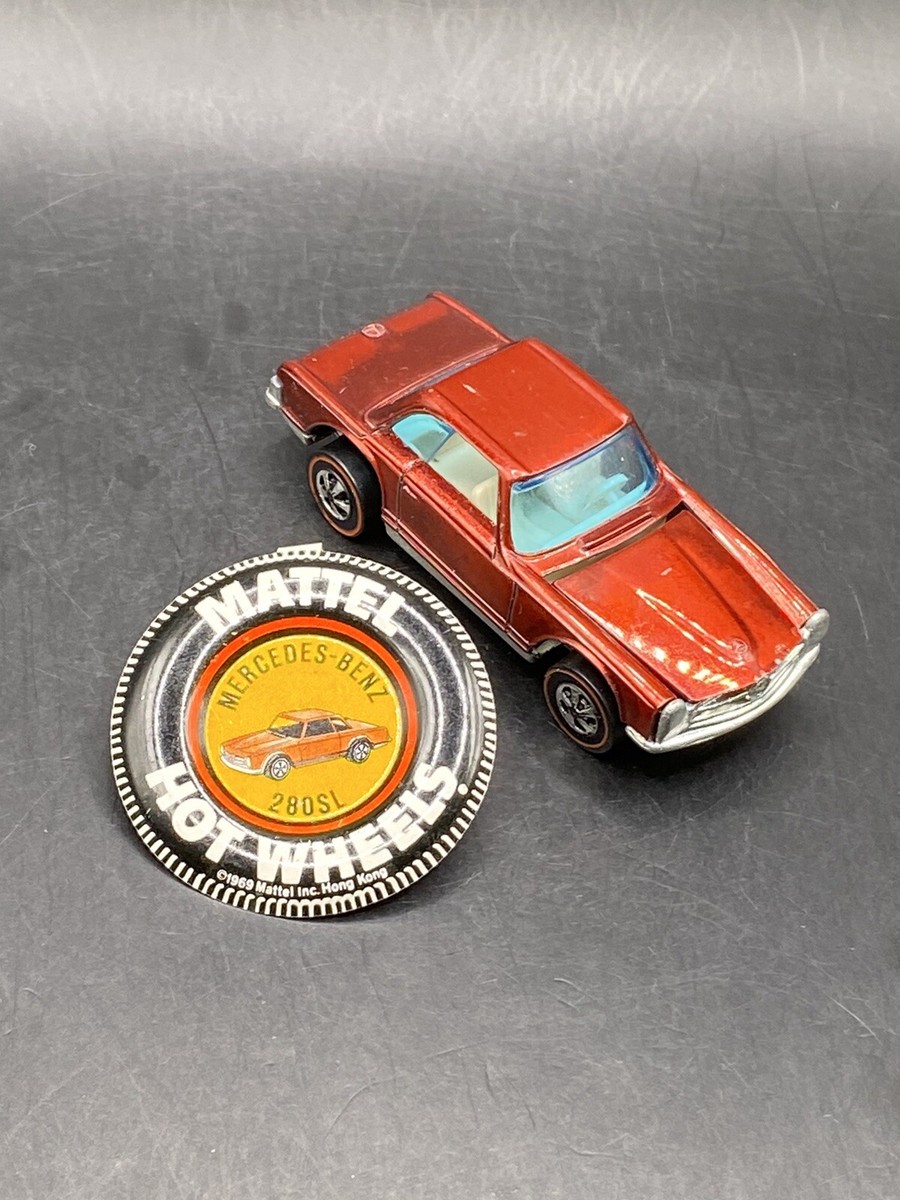 Hot Wheels Redline Mercedes Benz 280SL Red HK White Int w Button