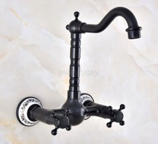 Oil Rubbed Bronze Kitchen Bathroom Basin Sink Mixer Tap Wall Mount Faucet wnf851