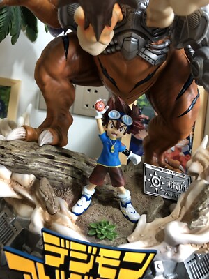 Digimon Adventure YAGAMI TAICHI Metal Greymon Resin Statue Led
