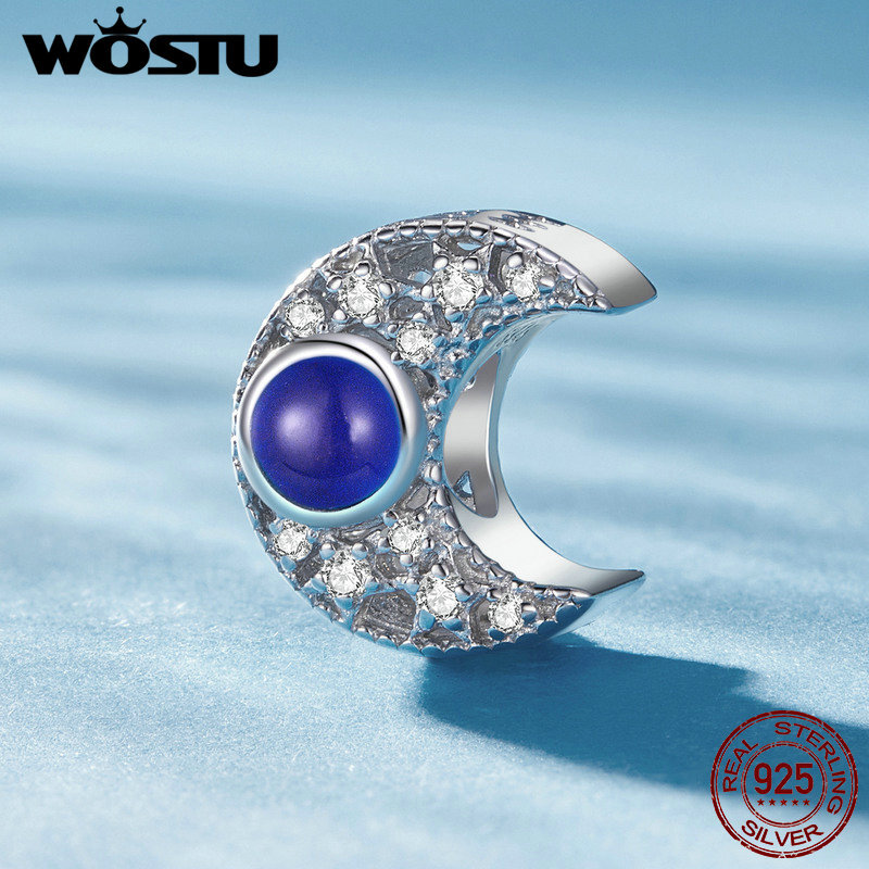 WOSTU Sterling Silver Birthstone Charm - For Bracelets, With Cubic Zirconia, Gift For Women - View #13