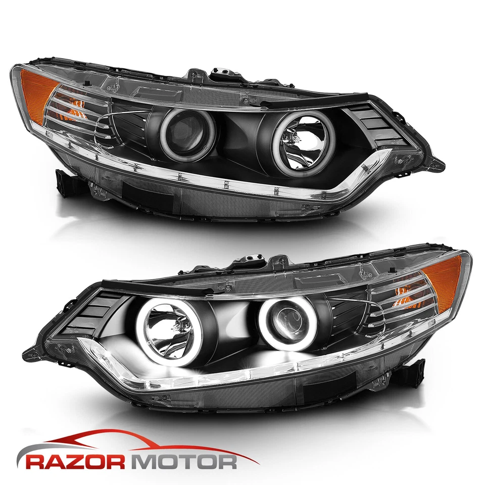[Dual LED Halo] 2009 2010 2011 2012 2013 2014 For Acura TSX Projector Headlights - Изображение 3 из 4