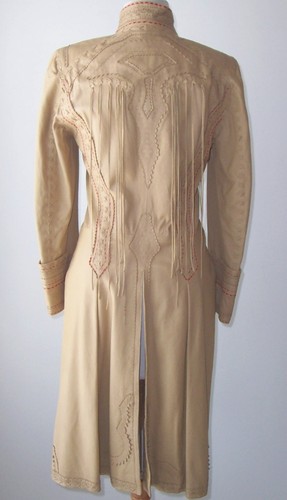 ALEXANDER MCQUEEN The Man Who Knew Too Much Tan Leather Fringe Coat 4 A/W 2005 - Picture 3 of 3