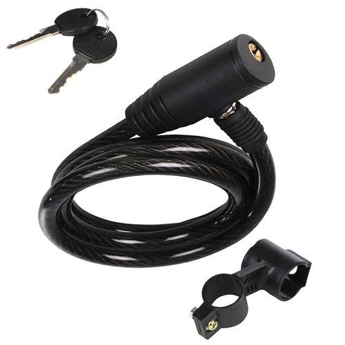 Bicycle Mountain Bike Cycle Safety Spiral Cable Lock 600mm 2 Keys UKDC - Picture 3 of 5
