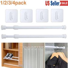 12-20" Tension Curtain Rod Spring Load Adjustable Curtain Pole Heavy-Duty Steel