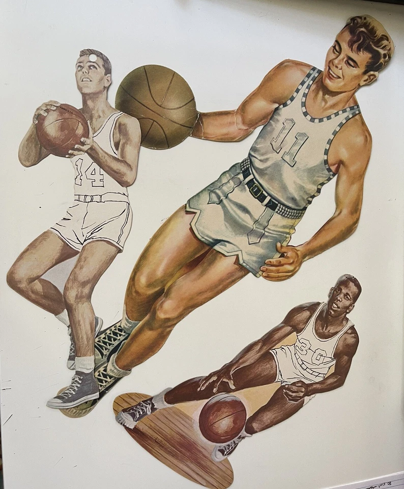 Troquelados de papel deportivos vintage para jugadores de baloncesto Foto 2 de 4