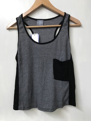 BASE CAMP Crop TANK TOP Women's Size S Dethrone Cardio Studio Gray Pocket NWT