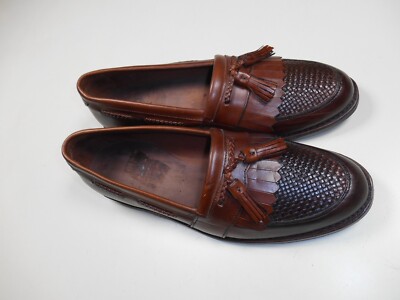 Allen Edmonds Mens Cody Tassel Loafer Dress Shoes Brown Slip  display picture 1