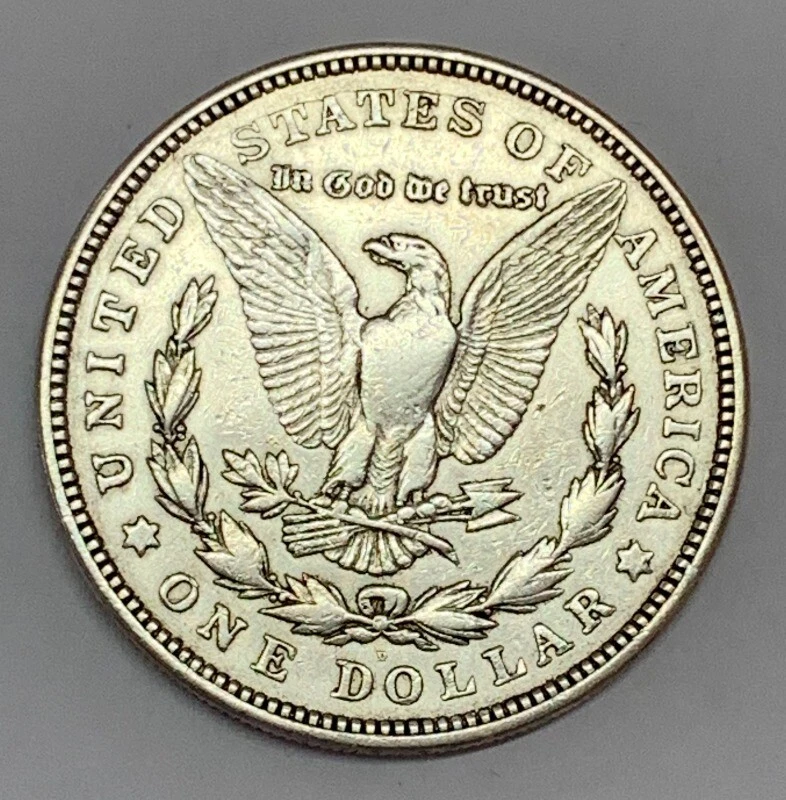 1921-D Morgan Dollar Vam Variety VAM-2B Die Break M Doubled Date XF Details - Image 4 of 4