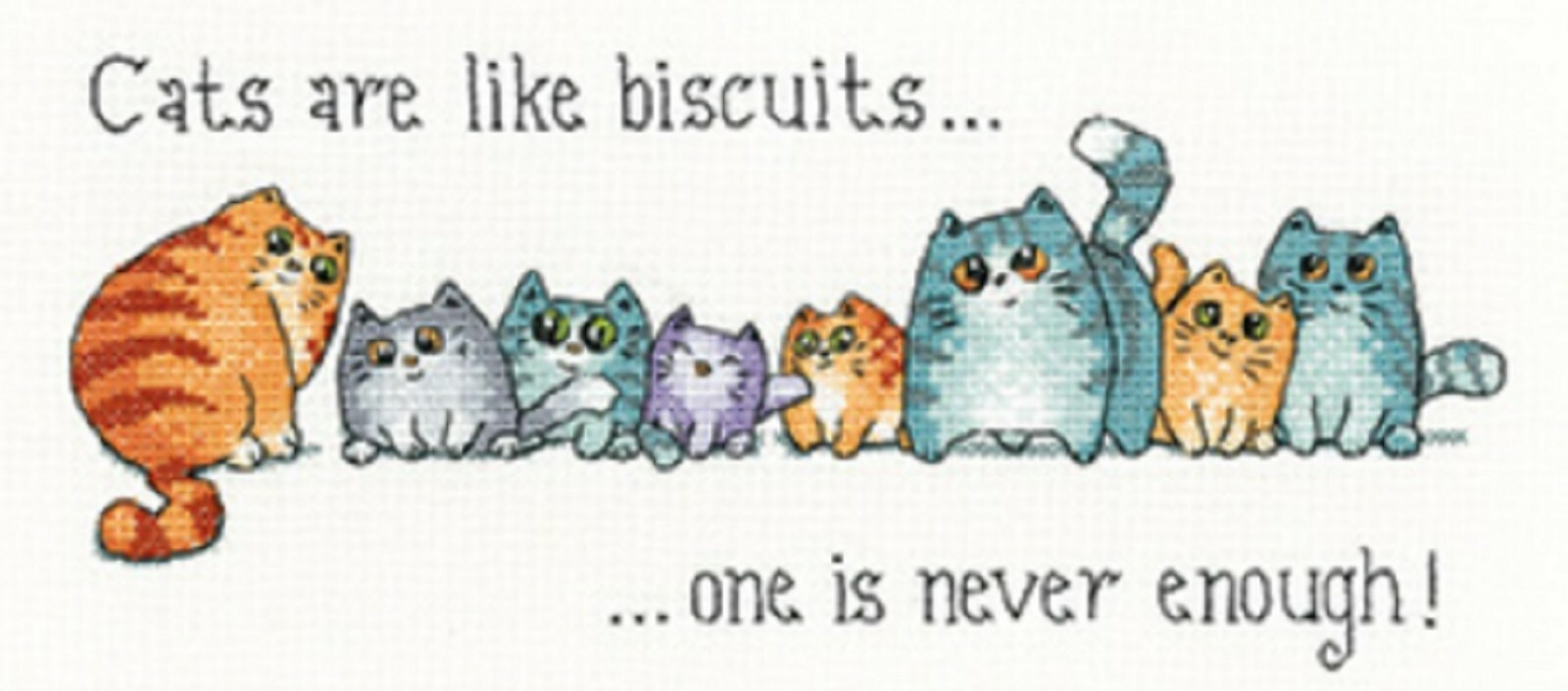 Heritage Crafts Cats and Biscuits Cross Stitch Kit by Peter Underhill