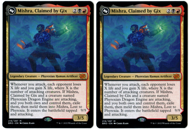 2x Mishra, Claimed by Gix Magic the Gathering Brothers War MTG Unplayed NM