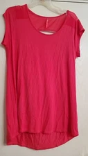 Ruby Ribbon Women Pink Short Sleeve Top LARGE