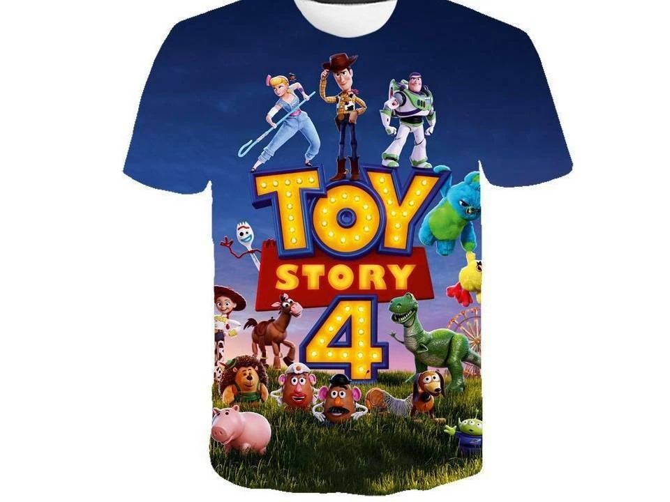 Toy Story 4 Kids Cartoon Design 3D Casual T Shirt graphic