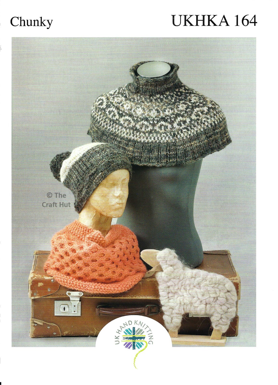 Hand Knitting PATTERN ONLY Chunky Adult Mini Poncho and Hat UKHKA164 New