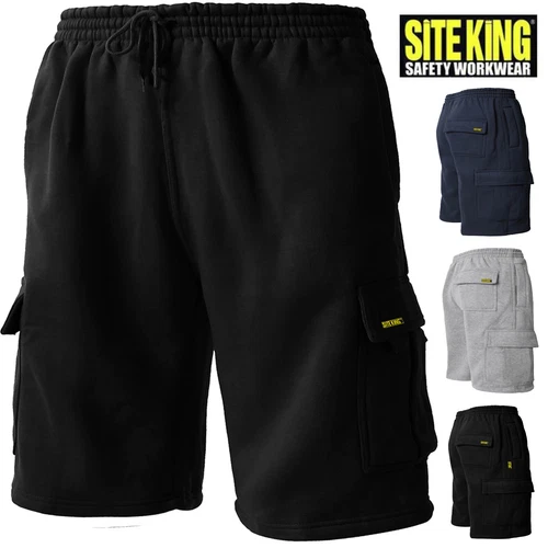 Mens SITE KING Cargo Jogging Work Shorts Size S to 5XL - JOGGING COMBAT BOTTOMS
