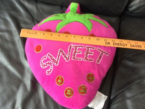 Novelty Strawberry Plush Pillow w/FM Radio ~ 16” Tall x 13” Wide ~ Sweet - Picture 9 of 10