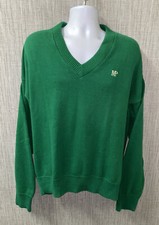 Drummond Ultra-Soft Mens Green Cotton USA Made V-Neck Sweater Size XL