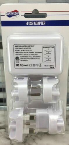 American Tourister 4-portowy adapter podróżny USB i 4 uniwersalne AC | AT96-170-027-01 - Zdjęcie 1 z 11