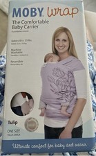 Moby Wrap The Comfortable Rebersible Baby Carrier - Purple Tulip - One Size