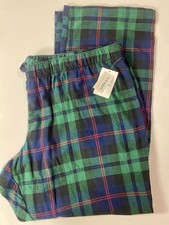 Old Navy Sleep Pants 2X Green Blue Plaid Flannel Unisex Lounge Sleep Pants NWT