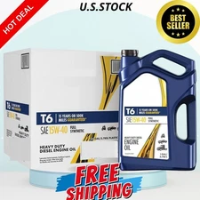 T6 Full Synthetic 15W-40 Motor Oil, 1 Gallon (3 Pack)