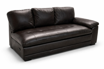 Markham 75inch RAF Leather Sofa Sectional Component Dark Brown Top-Grain Leather