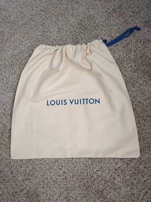 17''×18'' LOUIS VUITTON DUST BAG IVORY BEIGE BLUE DRAWSTRING LOGO