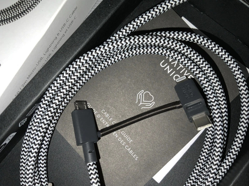 Native Union Belt Cable 6.5' USB-C/Lightning/Micro to USB “MFi-Certified” Zebra - Image 3 of 3