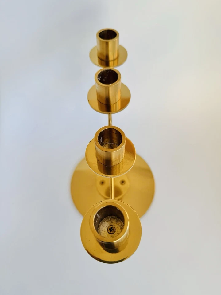 Ikea Parlband Candelabra Brass Candle Stick Holder Gold Retro Metal 4 Arm 1999 - Image 2 of 4
