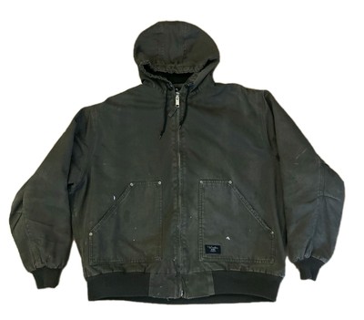 Walls Workwear Jacket Mens 2XL Dark Brown Fleece Lined Hood Duck