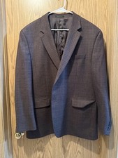 Chaps Brown Houndstooth Lamb s Wool Suit Jack...