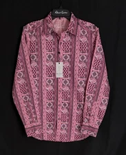 Robert Graham KEDRON Pink Bandana Print $198 Small Classic Fit Long Sleeve NWT